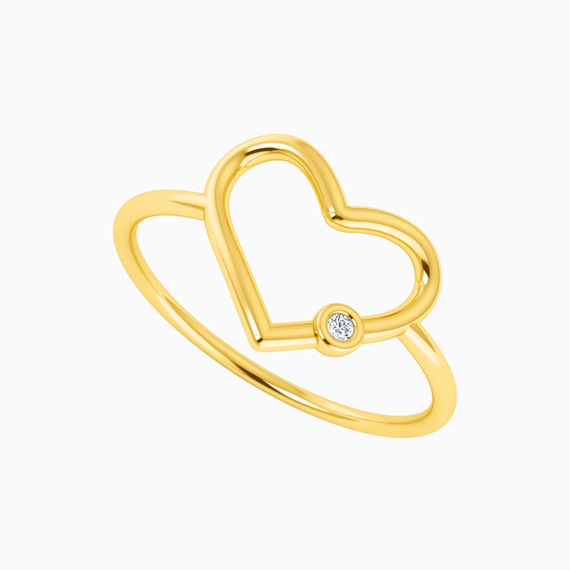 Miss L' by L'azurde Heart Diamonds Ring in 18K Gold - Image 3